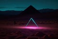 Triangle glow object dark desert Royalty Free Stock Photo