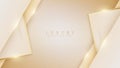 Triangle golden line luxury background on cream color.