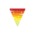 Triangle gradient cheese pizza symbol vector