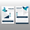 Triangle Green blue annual report Leaflet Brochure Flyer template design, book cover layout design Royalty Free Stock Photo