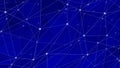 Connection of abstract shapes exploring hypnotic formation of interconnected triangles, lines, and dots in minimalistic network Royalty Free Stock Photo