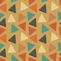 Trendy hipster triangle hand drawn random seamless pattern