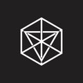Triangle hexagonal line linked decoration vector