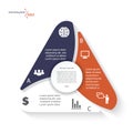 Triangle infographic with 3 options Vector template