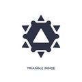 triangle inside hexagon icon on white background. Simple element illustration from geometry concept