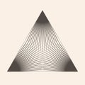 Triangle with lines as pyramid over white background. Abstract sacred illustration. Art line geometric concept Royalty Free Stock Photo