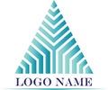 Triangle logo with blue gradient and white backgroun