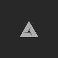 Triangle logo isometric, infinity sharp corner geometric shape illusion, hipster monogram converge overlapping line infinite icon Royalty Free Stock Photo