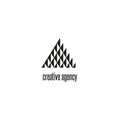 Triangle logo modern black and white geometric shape, tech brend business card emblem Royalty Free Stock Photo