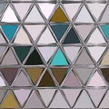 Triangle low poly abstract background in silver and blue. Retro abstract geometric continuous background Royalty Free Stock Photo