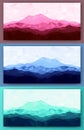 Set of triangle low poly mountains Royalty Free Stock Photo