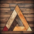 a triangle made of wood on a wooden background Royalty Free Stock Photo