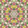 Triangle mandala arabesque kaleidoscope pattern