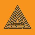 Triangle maze, labyrinth icon. Business concept.