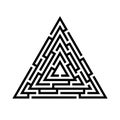 Triangle maze, labyrinth icon. Business concept.