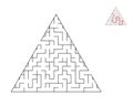 Triangle maze, logic game with labyrinths. maze game. A maze with answers.