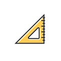 Triangle measurement protractor illustration icon. Triangle ruller scale geometry vector tool Royalty Free Stock Photo