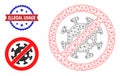 Triangle Mesh Stop Virus Icon and Unclean Bicolor Illegal Usage Watermark