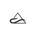 triangle monocrome simple curves wavy logo vector