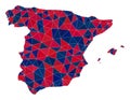 Triangle Mosaic Map of Spain in American Colors