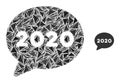 Triangle Mosaic 2020 Message Cloud Icon Royalty Free Stock Photo