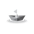 Triangle mosaic paper ship boat symbol vector