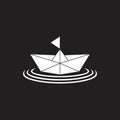 Triangle mosaic paper ship boat symbol vector Royalty Free Stock Photo