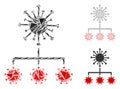 Triangle Mosaic Virus Replication Icon and Vector Mesh Network Model