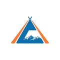 Triangle Mountain Nature Camping Tent Adventure Symbol Logo