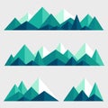 Set of polygonal mountain ridges