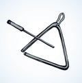 Triangle musical instrument. Vector drawing Royalty Free Stock Photo