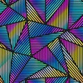 Triangle neon geometric seamless pattern