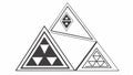 Triangle with nested triangle pattern, geometric and clean vector design Generative AI Royalty Free Stock Photo