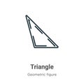 Triangle outline vector icon. Thin line black triangle icon, flat vector simple element illustration from editable geometric