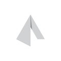 Triangle paper arrow 3d simple logo vector