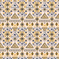 Triangle pattern. Ethnic geometric seamless handmade. Grunge texture vintage colorful abstract background. Vector illustration Royalty Free Stock Photo