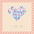 Triangle pattern heart card1 Royalty Free Stock Photo