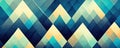 Triangle pattern mountain artwork blue yellow peak