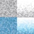 Triangle pattern set Frosty Morning . Vector seamless geometric backgrounds. eps 10 Royalty Free Stock Photo