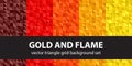 Triangle pattern set Gold and Flame Royalty Free Stock Photo