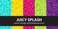 Triangle pattern set Juicy Splash. Vector seamless geometric backgrounds Royalty Free Stock Photo