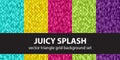 Triangle pattern set Juicy Splash. Vector seamless geometric backgrounds Royalty Free Stock Photo