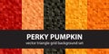 Triangle pattern set Perky Pumpkin. Vector seamless geometric Royalty Free Stock Photo