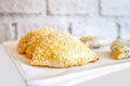 Triangle pie with white seame Royalty Free Stock Photo