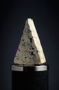 Triangle piece of blue cheese Royalty Free Stock Photo