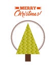 Triangle pine tree icon. Merry Christmas design. Vector graphic