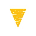 Triangle pizza cheese symbol logo vector