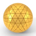 Triangle plated golden sphere. 3d illustration