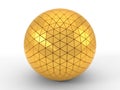 Triangle plated golden sphere. 3d illustration