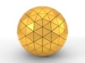 Triangle plated golden sphere. 3d illustration